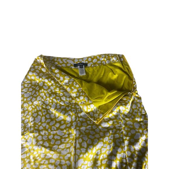 Lulu’s Yellow Animal Print Satin Wide-Leg Side Slit Pants Size Small - Picture 5 of 8